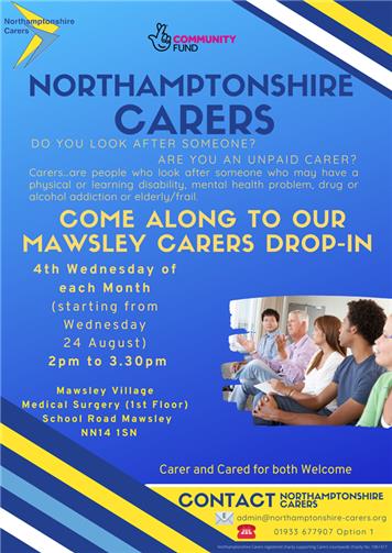  - Northamptonshire Carers drop in sessions